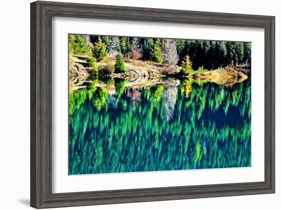 Green Trees Gold Lake Reflection Snoqualmie Pass, Washington State-William Perry-Framed Photographic Print