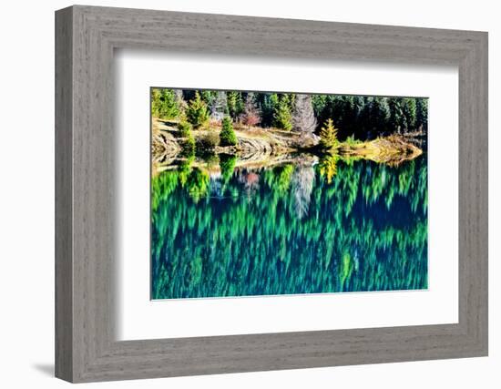 Green Trees Gold Lake Reflection Snoqualmie Pass, Washington State-William Perry-Framed Photographic Print