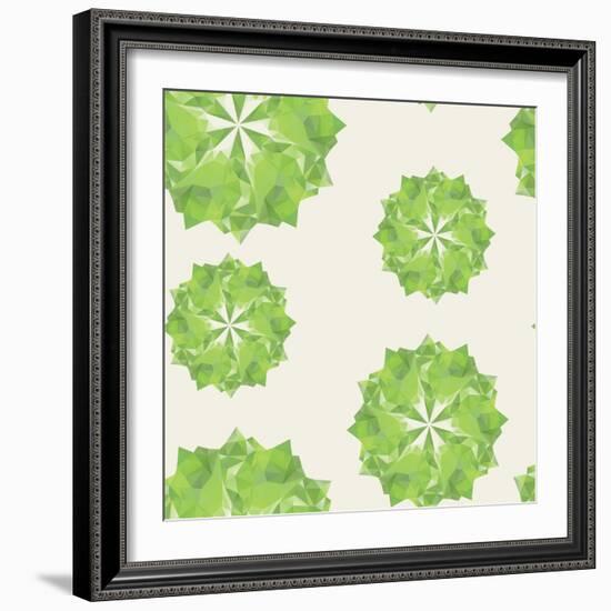 Green Triangle Crystal Seamless-Little_cuckoo-Framed Art Print