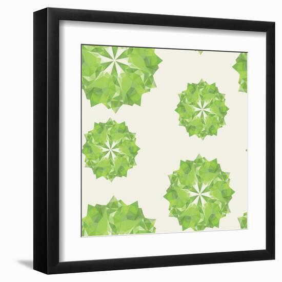 Green Triangle Crystal Seamless-Little_cuckoo-Framed Art Print