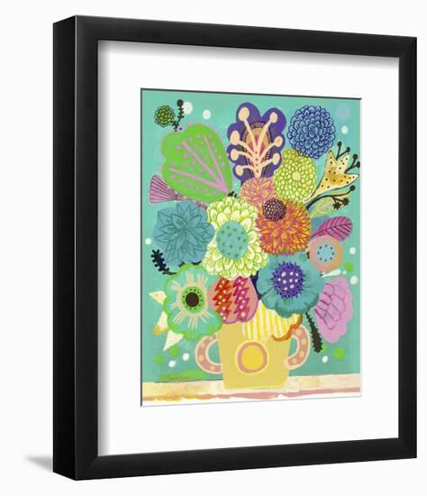 Green Vase-Mercedes Lagunas-Framed Art Print