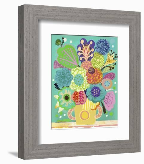 Green Vase-Mercedes Lagunas-Framed Art Print