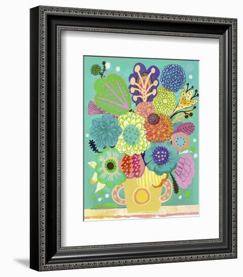 Green Vase-Mercedes Lagunas-Framed Art Print