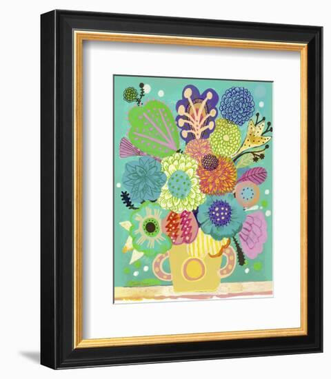 Green Vase-Mercedes Lagunas-Framed Art Print