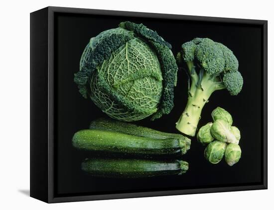 Green Vegetable Selection-Damien Lovegrove-Framed Premier Image Canvas