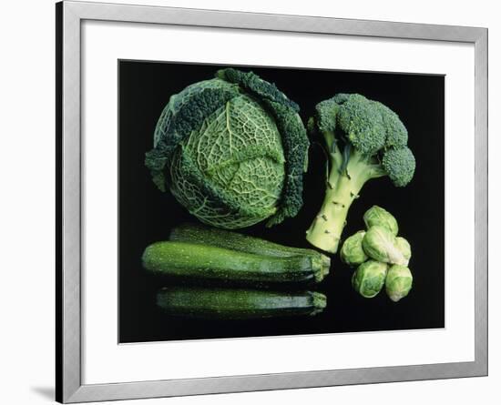 Green Vegetable Selection-Damien Lovegrove-Framed Photographic Print