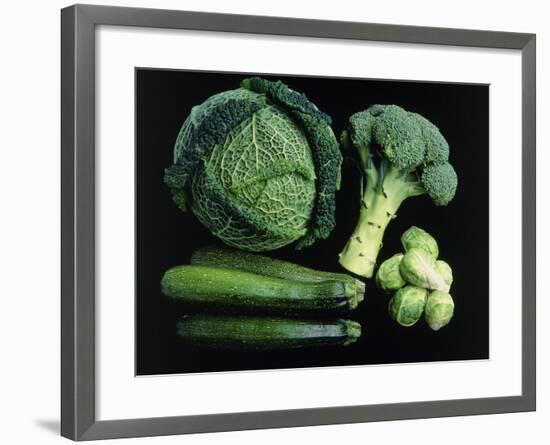 Green Vegetable Selection-Damien Lovegrove-Framed Photographic Print