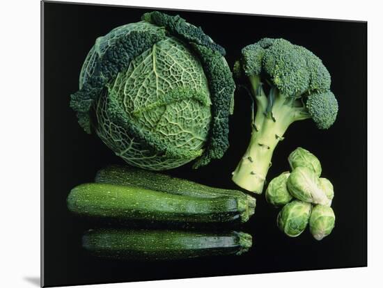 Green Vegetable Selection-Damien Lovegrove-Mounted Photographic Print