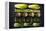 Green Vegetables Cut in Halves, Flat Lay Design on Dark Background, Symmetric-Marcin Jucha-Framed Premier Image Canvas
