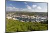 Green vegetation frames the medieval town and harbour, Bonifacio, Corsica, France, Mediterranean, E-Roberto Moiola-Mounted Photographic Print