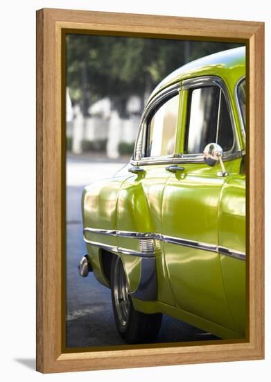 Green Vintage American Car Parked on a Street in Havana Centro-Lee Frost-Framed Premier Image Canvas