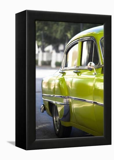 Green Vintage American Car Parked on a Street in Havana Centro-Lee Frost-Framed Premier Image Canvas