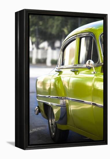 Green Vintage American Car Parked on a Street in Havana Centro-Lee Frost-Framed Premier Image Canvas