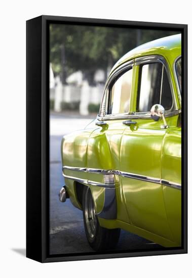 Green Vintage American Car Parked on a Street in Havana Centro-Lee Frost-Framed Premier Image Canvas