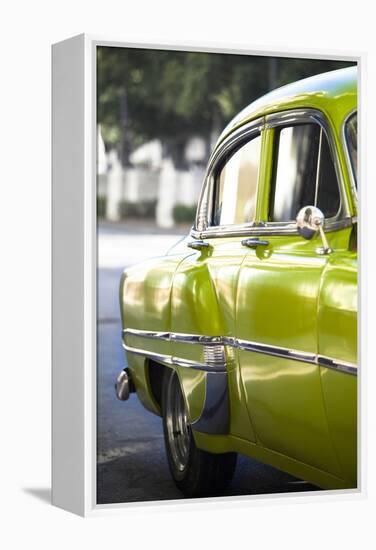 Green Vintage American Car Parked on a Street in Havana Centro-Lee Frost-Framed Premier Image Canvas