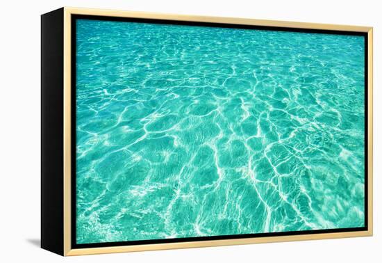 Green Water Background, Elafonisi Beach, Crete, Greece-beerkoff-Framed Premier Image Canvas