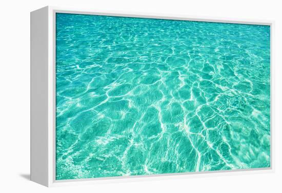 Green Water Background, Elafonisi Beach, Crete, Greece-beerkoff-Framed Premier Image Canvas