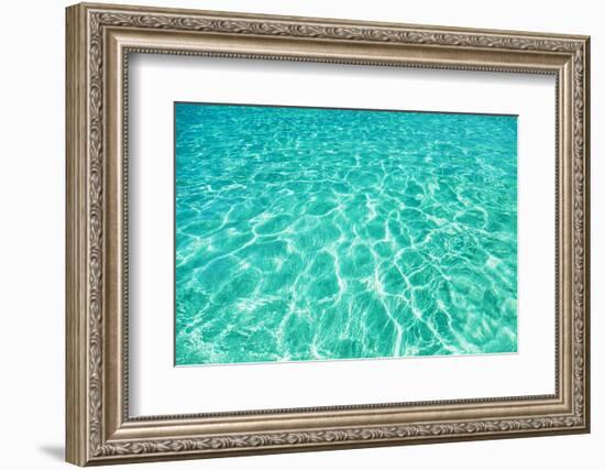 Green Water Background, Elafonisi Beach, Crete, Greece-beerkoff-Framed Photographic Print