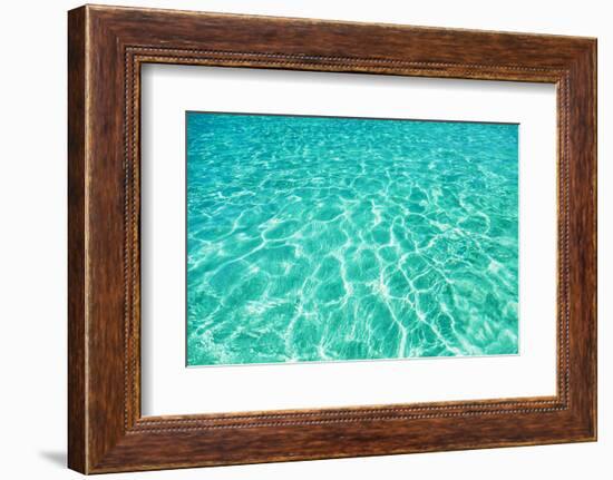 Green Water Background, Elafonisi Beach, Crete, Greece-beerkoff-Framed Photographic Print