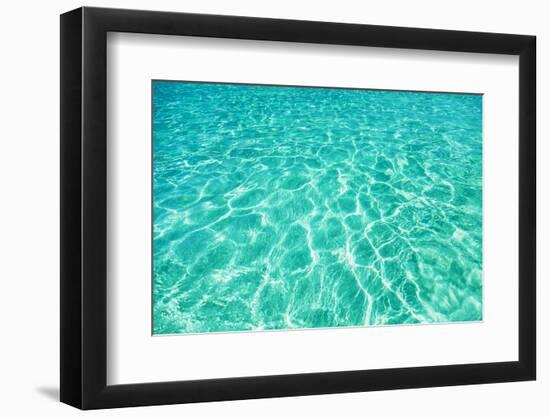 Green Water Background, Elafonisi Beach, Crete, Greece-beerkoff-Framed Photographic Print