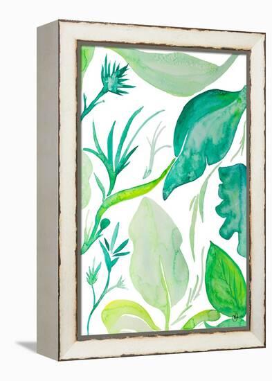 Green Water Leaves II-Kat Papa-Framed Stretched Canvas