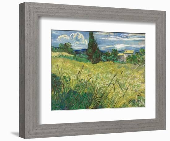 Green Wheat Field with Cypress-Vincent van Gogh-Framed Giclee Print