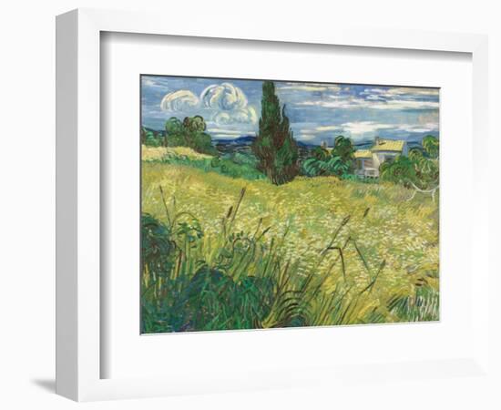 Green Wheat Field with Cypress-Vincent van Gogh-Framed Giclee Print