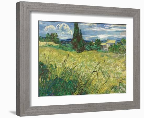 Green Wheat Field with Cypress-Vincent van Gogh-Framed Giclee Print