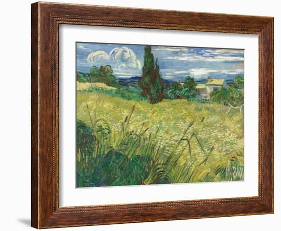 Green Wheat Field with Cypress-Vincent van Gogh-Framed Giclee Print