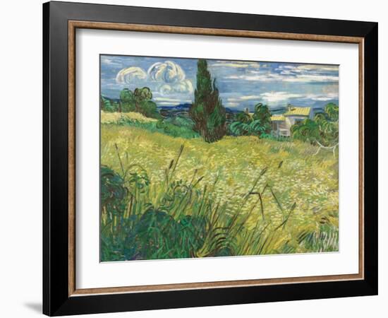 Green Wheat Field with Cypress-Vincent van Gogh-Framed Giclee Print