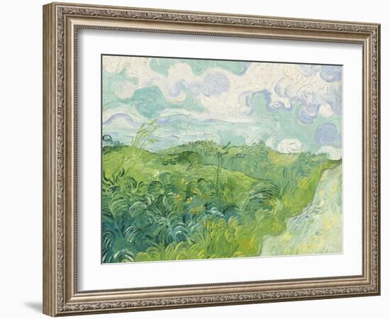 Green Wheat Fields, Auvers, 1890-Vincent van Gogh-Framed Premium Giclee Print