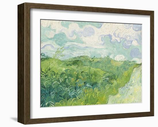 Green Wheat Fields, Auvers, 1890-Vincent van Gogh-Framed Premium Giclee Print