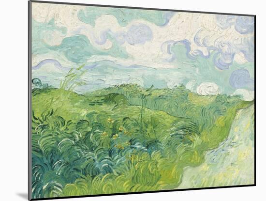 Green Wheat Fields, Auvers, by Vincent van Gogh, 1890, Dutch Post-Impressionist painting,-Vincent van Gogh-Mounted Art Print