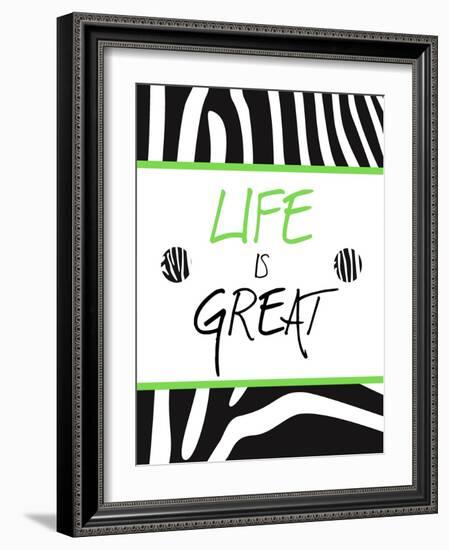 Green Zebra Sayings II-SD Graphics Studio-Framed Art Print