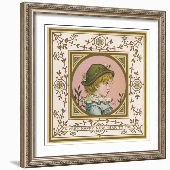 Greenaway Card of 2-Kate Greenaway-Framed Art Print