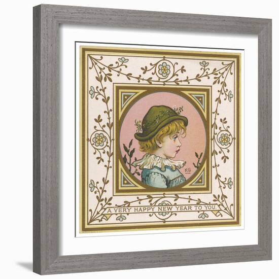 Greenaway Card of 2-Kate Greenaway-Framed Art Print