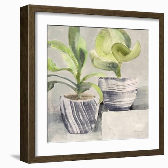 Greenery Still Life with Navy-Albena Hristova-Framed Art Print