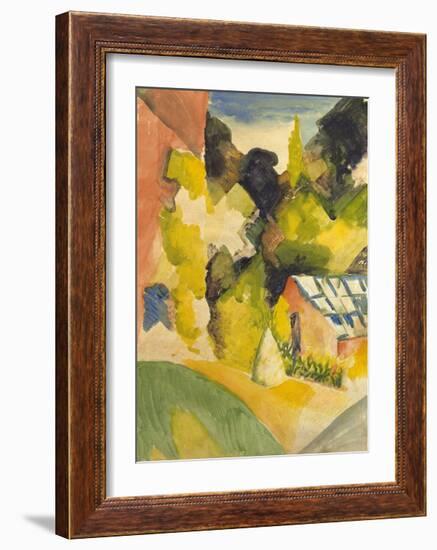 Greenhouse in the Park-Auguste Macke-Framed Giclee Print