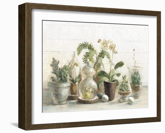 Greenhouse Orchids on Shiplap-Danhui Nai-Framed Art Print