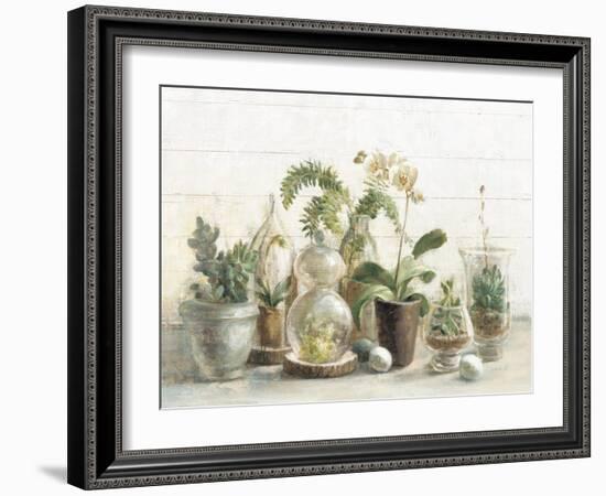 Greenhouse Orchids on Shiplap-Danhui Nai-Framed Art Print