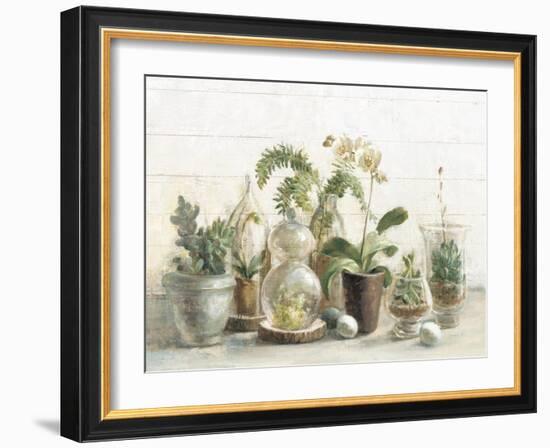 Greenhouse Orchids on Shiplap-Danhui Nai-Framed Art Print