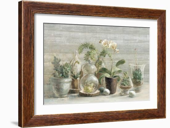 Greenhouse Orchids on Wood-Danhui Nai-Framed Art Print