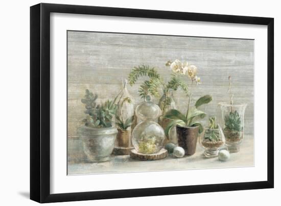 Greenhouse Orchids on Wood-Danhui Nai-Framed Art Print