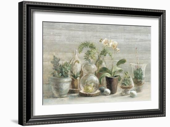 Greenhouse Orchids on Wood-Danhui Nai-Framed Premium Giclee Print