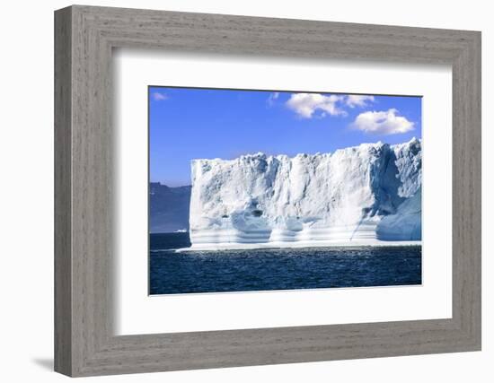 Greenland, Discovery Bay, (Disko Bay) floating icebergs from the Ilulissat Kangerlua Glacier also k-Miva Stock-Framed Photographic Print