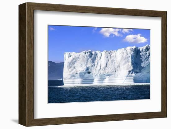 Greenland, Discovery Bay, (Disko Bay) floating icebergs from the Ilulissat Kangerlua Glacier also k-Miva Stock-Framed Photographic Print