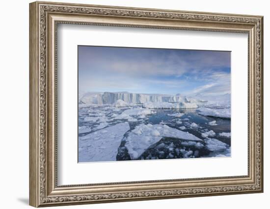 Greenland, Disko Bay, Ilulissat, Floating Ice at Sunset-Walter Bibikow-Framed Photographic Print