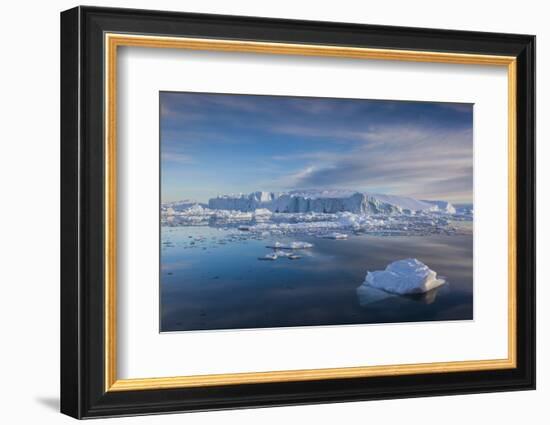 Greenland, Disko Bay, Ilulissat, Floating Ice at Sunset-Walter Bibikow-Framed Photographic Print