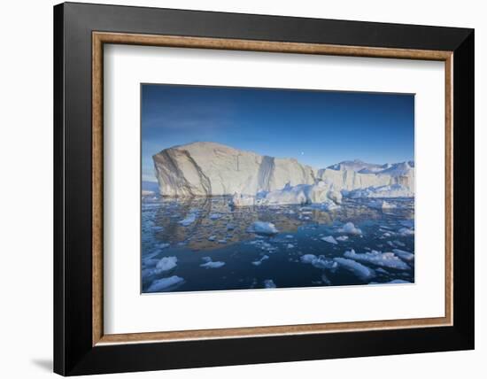 Greenland, Disko Bay, Ilulissat, Floating Ice at Sunset-Walter Bibikow-Framed Photographic Print