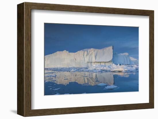 Greenland, Disko Bay, Ilulissat, Floating Ice at Sunset-Walter Bibikow-Framed Photographic Print